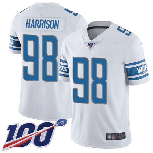 Detroit Lions Limited White Men Damon Harrison Road Jersey NFL Football 98 100th Season Vapor Untouchable